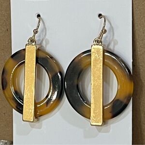 Chic Gold and Brown Hoop Earrings